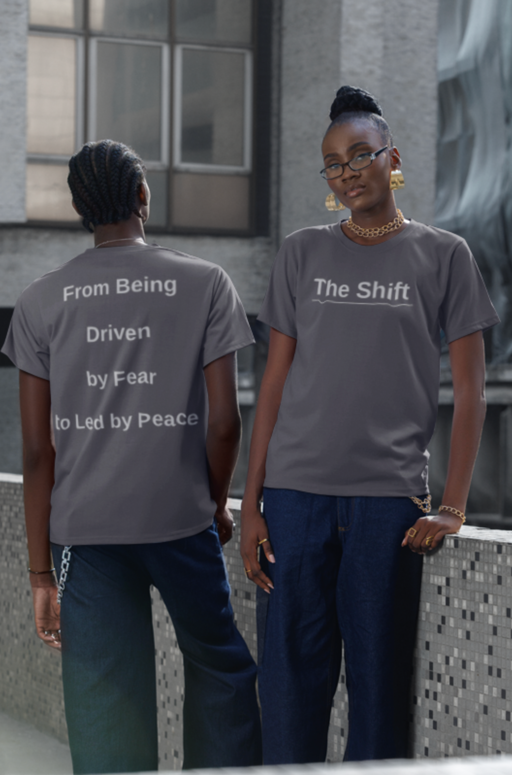 The Transition Tee -- "The Shift: From Being Driven by Fear to Led by Peace." Stage 2: The Neutrality Collection
