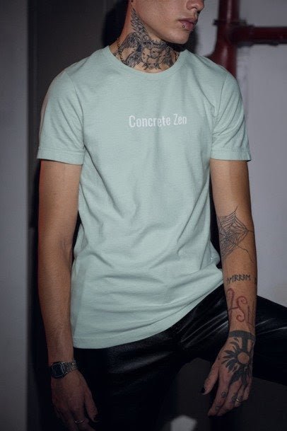The Clarity T-Shirt: 'Concrete Zen' edition premium weightless ritual apparel for tranquility.