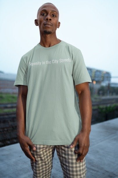 The Clarity T-Shirt by The Secure Shift: A premium 'Serenity in the City Streets' edition tee.
